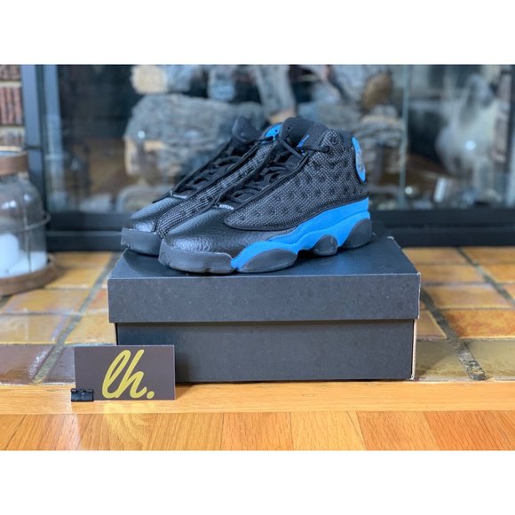 Size 4.5y/6w Air Jordan 13 “Black University Blue” Athletic Basketball Sneakers - Picture 2 of 6
